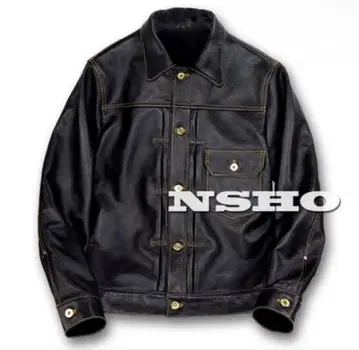 최고급 소가죽 남성용 가죽 재킷 카우하이드 퍼스트 타입 G