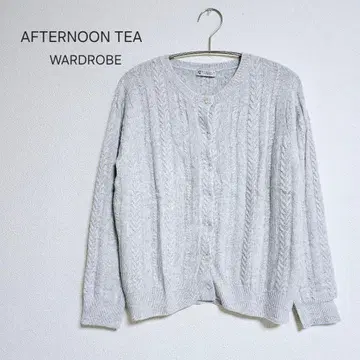 새상품급 AFTERNOON TEA 그레이 긴팔 가디건