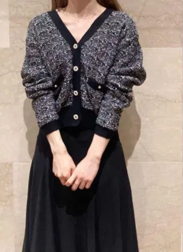 snidel 트위드 니트 가디건