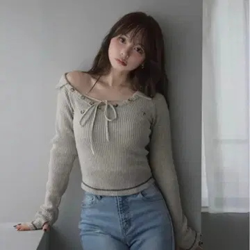 andmary Anita button knit tops