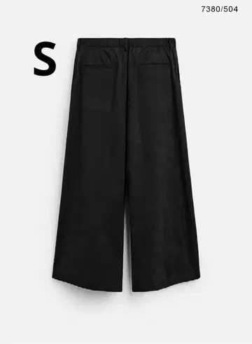 페이크 스웨이드 와이드 레그 팬츠 S 슬랙스 스트레이트 블랙