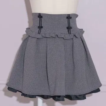 Pium 턱 플레어 도리 미니스커트