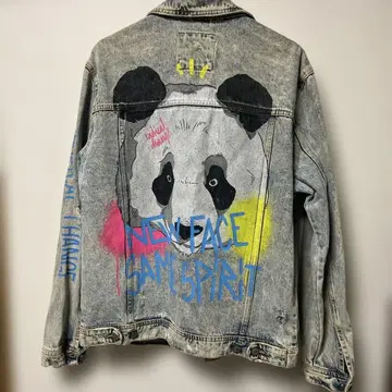 ZARA 팬더 그래픽 데님 자켓 L 사이즈