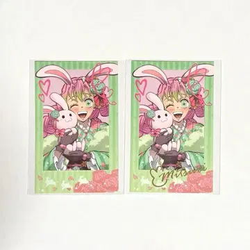 귀멸의 칼날 AGF 토끼 해 폴라로이드풍 카드 칸로지 미츠리 금박