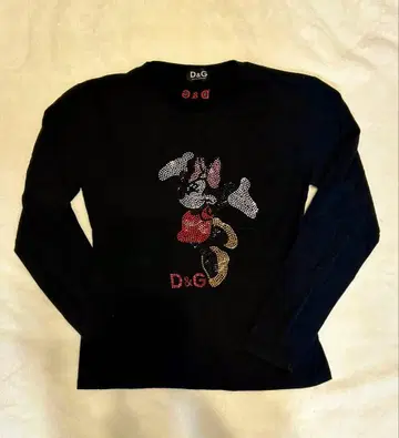 D&G 미니 마우스 스톤 자수 긴팔 T셔츠