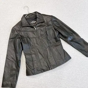 윌슨 가죽 자켓 블랙 프리 사이즈 모토 카페 레이서