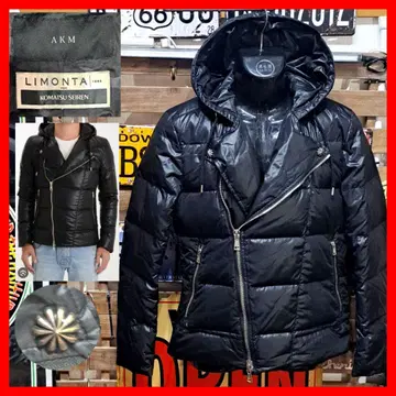 정가 13만 AKM x LIMONTA 네이비 후데트 라이더스 다운 자켓
