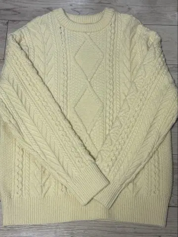 요네토미 NEW BASIC 아란 니트 울 100 화이트 2(M)