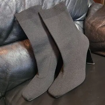 ZARA 블랙 니트 삭스 부츠 하이힐, 새상품급