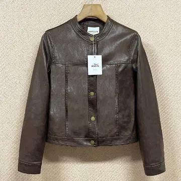riselin 브라운 가죽 숏 자켓 양가죽