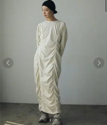 anuke / gather sweat onepiece 아이보리 36