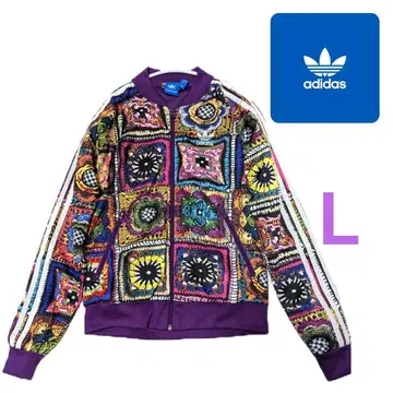 인기 올 패턴 아디다스 오리지널 트랙 자켓 빅 로고 저지 보라색