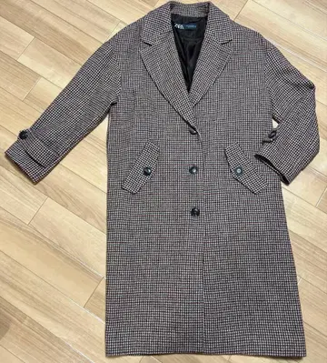 ZARA 모로코 하운드투스 체크 체스터 코트