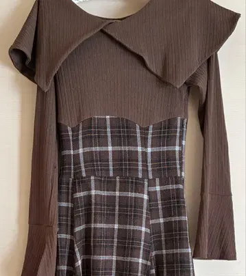 다즐린 빅 컬러 체크 코르셋 원피스