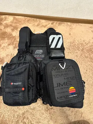 MAZUME 블랙 구명 조끼 프리 사이즈