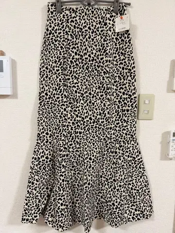레오파드 무늬 플레어 롱 스커트 사이즈 2
