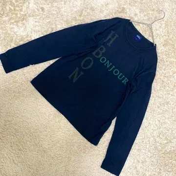 [ 고품질 ] HUMAN WOMAN 봉쥬르 로고 긴팔 티셔츠 M