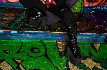 코스프레 통굽 블랙 부츠