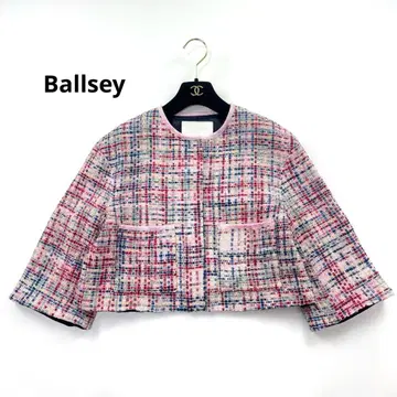 완판템 새상품급 25SS 보르지 모자이크 트위드 숏 크루 자켓