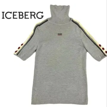 ICEBERG 하이넥 숏 슬리브 스웨터 이탈리아제 울 100%