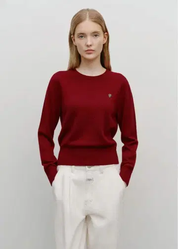 마리떼 프랑소와 저버 상의 크롭 니트 레드 미사용 새상품 택 포함