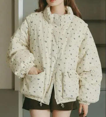 kastane [소매 탈부착 가능] 코듀로이 충전솜 미들 자켓