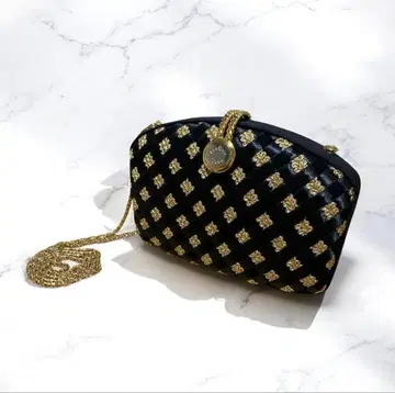새상품급! 2way 파티 백 블랙 x 골드 숄더 클러치