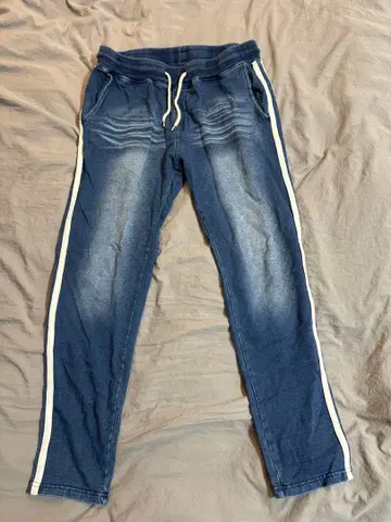 네이비 사이드 스트라이프 팬츠 XL