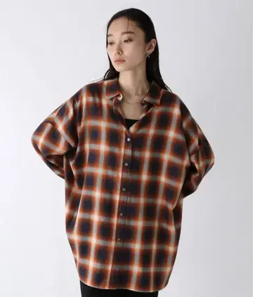 오버 사이즈 체크 셔츠