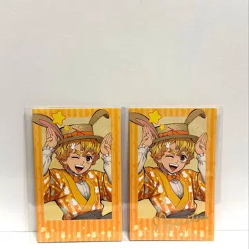 귀멸의 칼날 AGF 토끼띠 폴라로이드풍 카드 아가츠마 젠이츠 금박