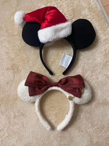 홍콩 디즈니 크리스마스 산타 모자 릴린린 머리띠