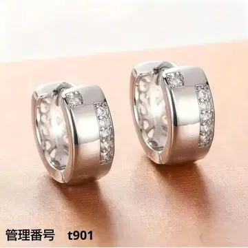 실버 후프 귀걸이 큐빅 럭셔리 고급 디자인 남녀 공용