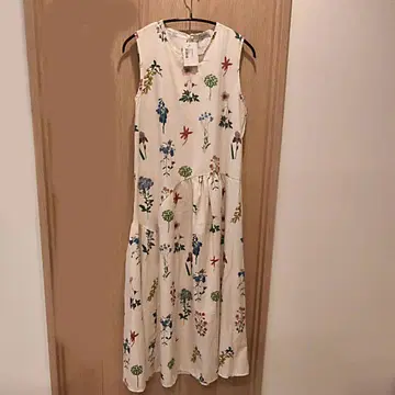 꽃무늬 슬리브리스 롱 원피스 꽃 도감 XL