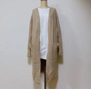 베이지 롱 가디건