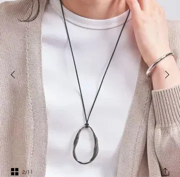 유나이티드 애로우즈 OGN/OVL 코드 목걸이 실버