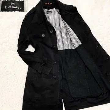 섬유의 보석 캐시미어 폴스미스 롱 코트 벨트 라이너 포함 남성용 블랙