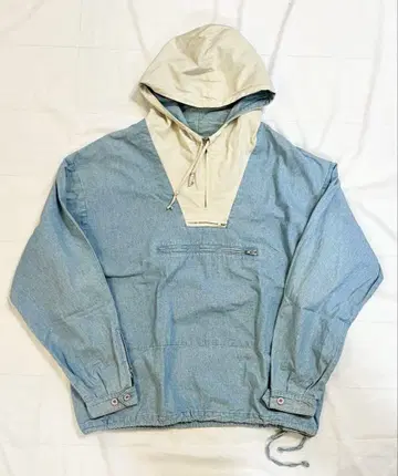 올드 J.CREW 투톤 아노락 샴브레이 XL