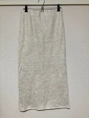 ZARA 베이지 라메 반짝이 디테일 면 타이트 스커트