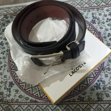 LACOSTE 가죽 벨트 블랙 x 브라운