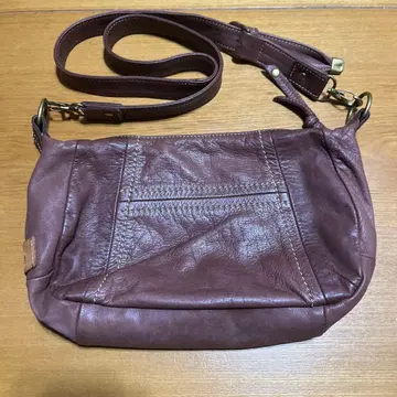 kisora 천연 가죽 숄더백 가죽 컴팩트 브라운