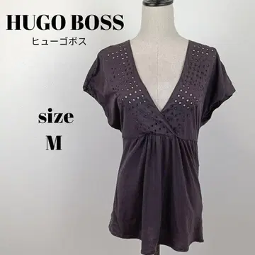 [ a1583 ] HUGO BOSS 프렌치 슬리브 V넥 M 브라운