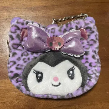 산리오 쿠로미 갸루 고양이 페이스 파우치