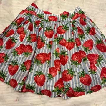 제인 마플 딸기 무늬 플레어 스커트