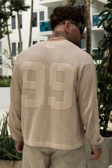 YoungLA 남성용 니트 롱 슬리브 XL