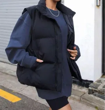 블랙 충전솜 베스트 S 사이즈