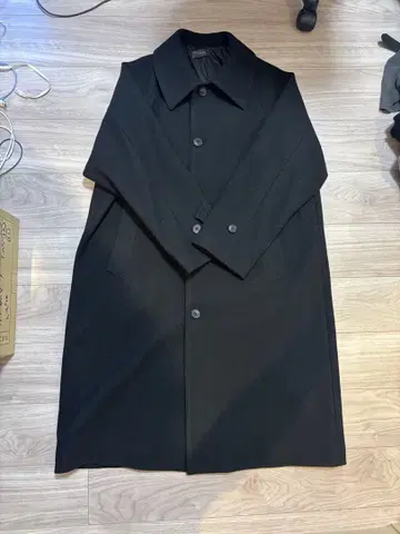 CLEL 테크 멜톤 루즈 스텐카라 코트 블랙 S