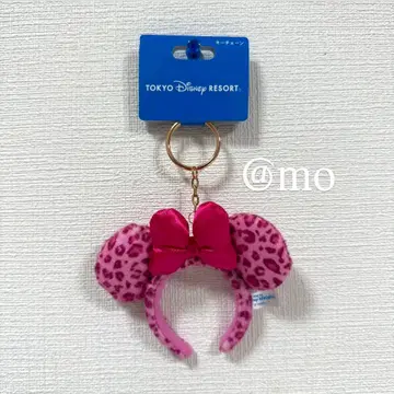 디즈니 키체인 레오파드 표범 무늬 미니 핑크