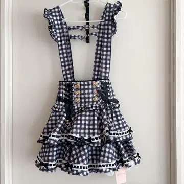 Liz Lisa 사다리 리본 체크 티어드 치마바지