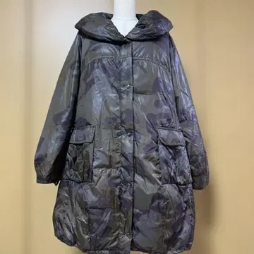 카모플라쥬 벌룬 다운 자켓 후드 부착