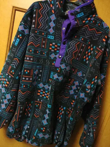 노스 컨트리 기하학 패턴 플리스 자켓 L-G